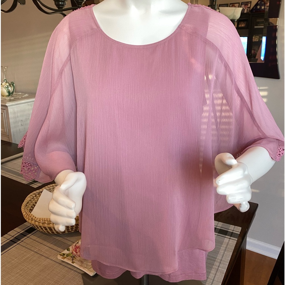 Apt. 9 Poncho Top Mauve Size L